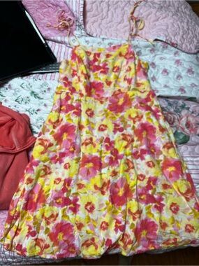 Old Navy Pink Yellow Floral Mini Dress